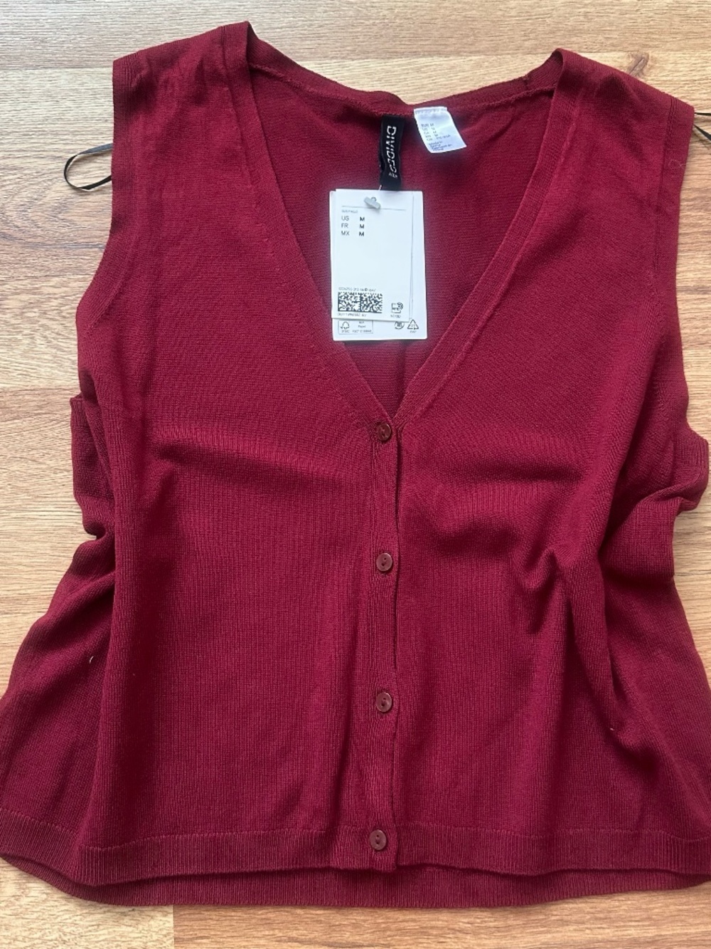 H&M Women's Burgundy and Red Top